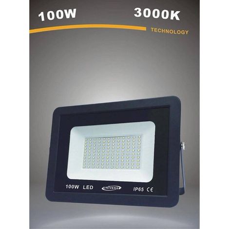 TrAdE Shop Traesio - Faretto Led Proiettore Da Esterno 100w Nero Ip65 Luce 6500k 4000k 3000k - -Bianco Caldo -