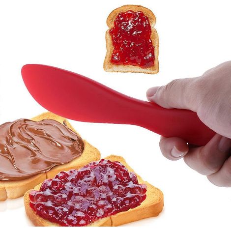 Spatule à tartiner le beurre pour pain grillé antiadhésif, racloir à crème pour gâteau, outil de pâtisserie maison (1/4)
