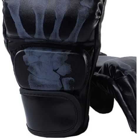Gants de boxe unisexes pour adultes, demi-doigts, vêtements de protection de taekwondo, adaptés à l'entraînement aux arts martiaux mixtes, noirs. (1/5)