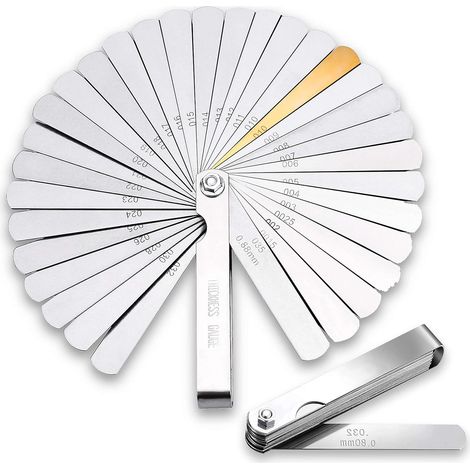 1 Jeu De Cales D'épaisseur,32 Lames En Acier Inoxydable,Taille 90 Mm,Mesure Double Unité,Moteur Bougie Soupapes (1/5)