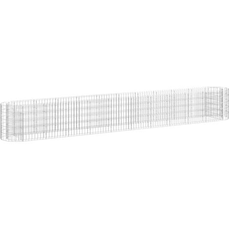 Maison Exclusive - Lit surélevé à gabion Fer galvanisé 400x50x50 cm (1/5)