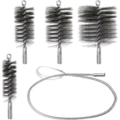 4-Piece Chimney Sweeping Brush Kit, Flexible Duct Cleaning Kit, Includes 30/50/80/150mm Brushes (1/5)