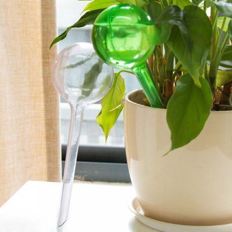 Arrosoir Automatique Plante - Ampoule Arrosage Pot - PVC Transparent Vert - Pour Plantes d Intérieur Jardin Balcon - 1 Pièce Taille S (1/5)