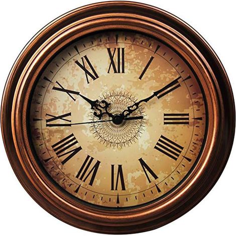 30cm Horloge Murale Silencieuse Pendules Murales pour Salon Cuisine Chambre à Coucher Bureau à Domicile - Marron (1/5)