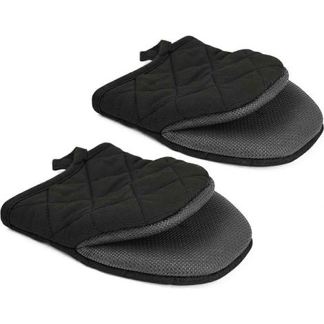 Gants de cuisine noirs, petits, lot de 2, résistants à la chaleur et antidérapants. (1/5)