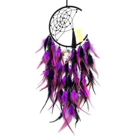 Grands attrape-rêves décoratifs pour salon, décoration murale lune bohème, cadeaux hippies pour tous (1/4)