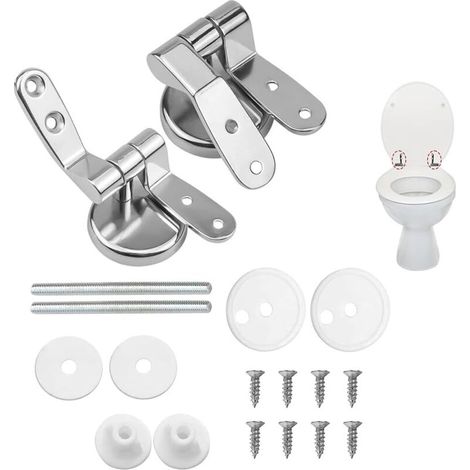 WC-Sitz-Befestigungselemente, 2er-Pack Ersatz-WC-Sitzscharniere mit Aluminiumbefestigungen, WC-Sitzscharnier
