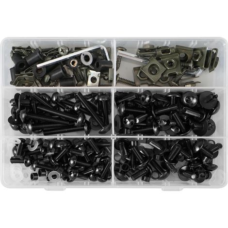 Kit de tornillos para carenado de motocicleta, aluminio resistente, accesorios completos, 253 piezas (1/2)