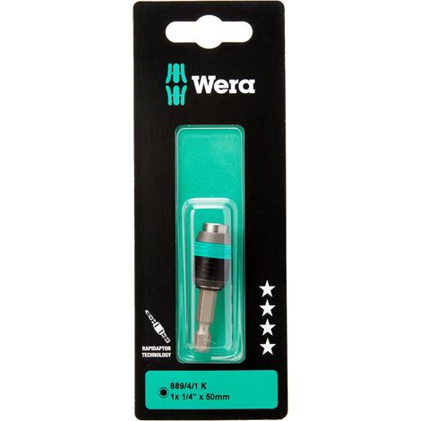 Wera, 889/4/1 K Porta-inserti universale Rapidaptor, self-service, 1/4 pollice x 50 mm (1/3)