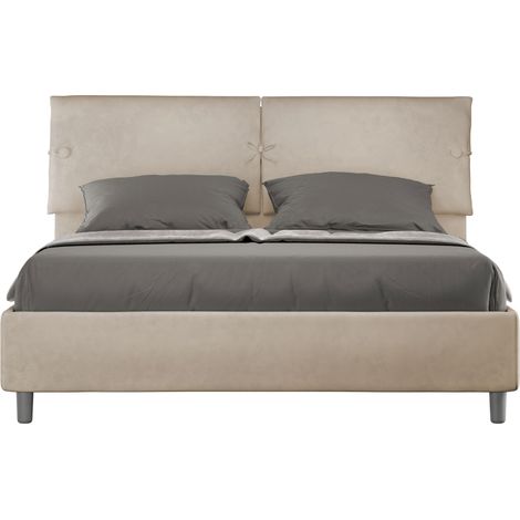 Letto matrimoniale e rete 160x190 in microfibra sabbia Sleeper (1/4)