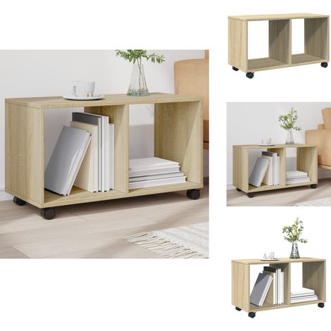 Armoire à roulettes chêne sonoma 72x33x42,5cm bois d’ingénierie - Armoire À Roulettes - Armoires À Roulettes - Armoire Sur Roulettes - Armoire De Rangement Sur Roulettes (1/5)