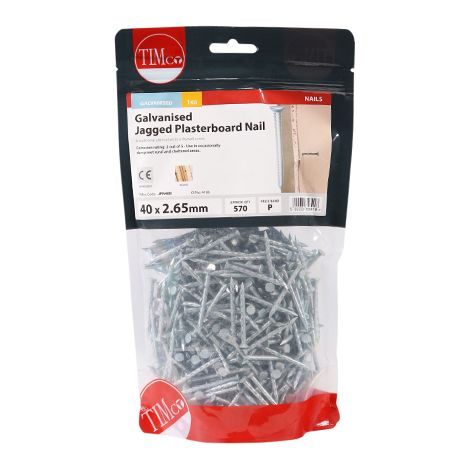 TIMCO Jagged Plasterboard Nails Galvanised - 40 x 2.65