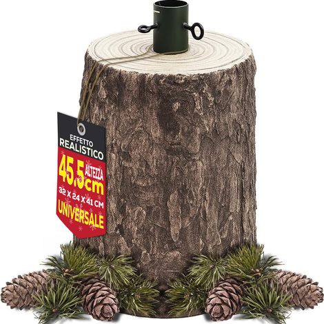 Base Supporto Albero di Natale Tronco Natalizio Attacco Universale Altezza 46 cm (1/5)