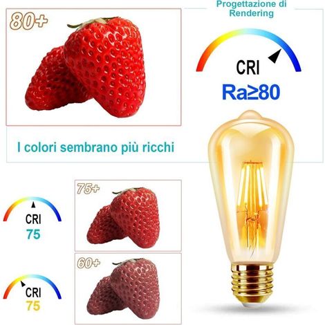 Vintage-Retro-LED-Lampen E27 – 4er-Pack, 6 W, Warmweiß (2200 K), nicht dimmbar, im antiken Edison-Stil