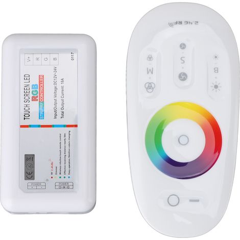 Télécommande RF LED 3 canaux à tension constante 2,4 GHz, variateur tactile sans fil LED RGB, 12-24 V CC (1/5)