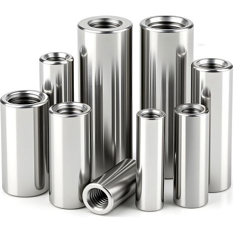 8 Pièces M10 Manchons Filetés Ronds de Connexion 10x30x14mm en Acier Inoxydable 304 Manchon Tige Filetee Ecrou Cylindrique Long Entretoise pour Machines Meubles et Appareils Électroniques (1/5)