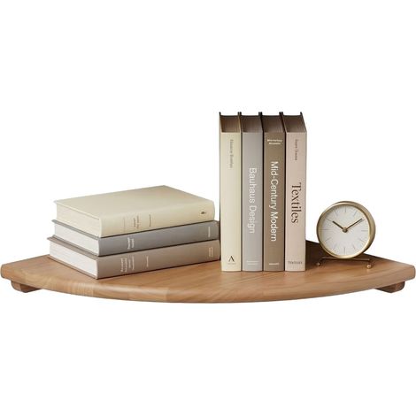 Scaffale angolare Relaxdays, HxLxP: 3 x 35 x 35 cm, in noce, soggiorno, arredo, portata: 5 kg, sospeso