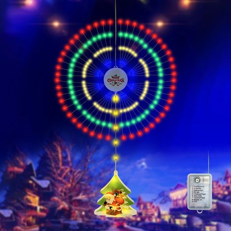 Guirlande lumineuse de Noël en forme de feu d'artifice, suspension décorative étanche IP65, lumières colorées, 8 modes d'éclairage (1/3)