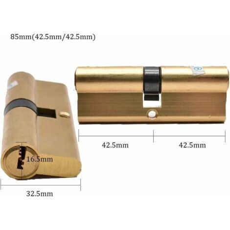 QORVA-Cylindre de Serrure,Cylindre Débrayable 42.5/42.5(85mm) 8 Clés Finition en laiton Haute Sécurité Anti Pic Anti Perceuse Anti Coup Anti Infraction pour Upvc Portes de Terrasses Extérieure/Entrée (1/3)