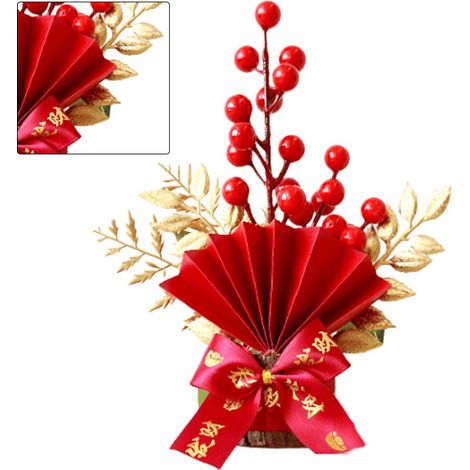 Tischdekoration in Form eines Glücksbaums, realistische und exquisite Glücksbaum-Figur mit Anhänger für Frühlingsfeste, Einweihungspartys, kleine Größe A (1/5)