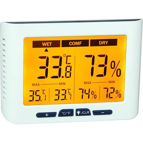 Hygromètre-thermomètre numérique, thermomètre d'intérieur, mesureur d'humidité avec grand écran LCD, mesure précise de la température et de l'humidité pour le salon, le bureau, la chambre de bébé, la (1/5)