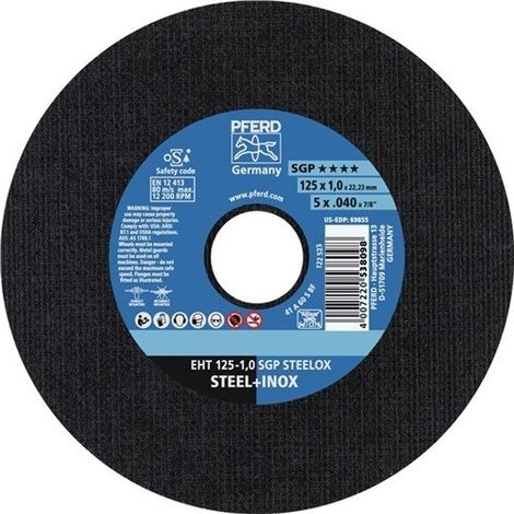 Disco de corte curva A60SSG-INOX 125x1mm PFERD