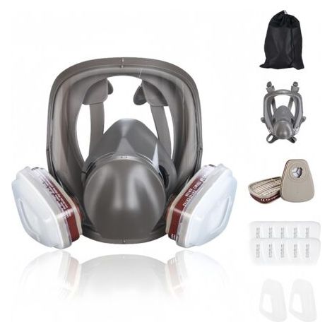 Masque de protection intégral anti-buée – Respirateur pour peinture et produits chimiques – Filtre en coton inclus – Ajustement silicone confortable – Grid Cool - 1Masque (1/5)