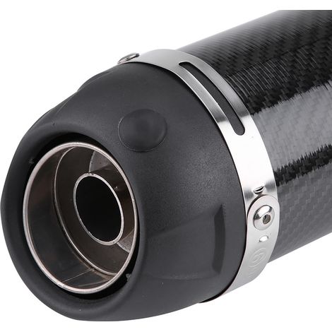 Modification moto LeoVince : pot d'échappement arrière long en fibre de carbone brillante avec autocollant (1/5)