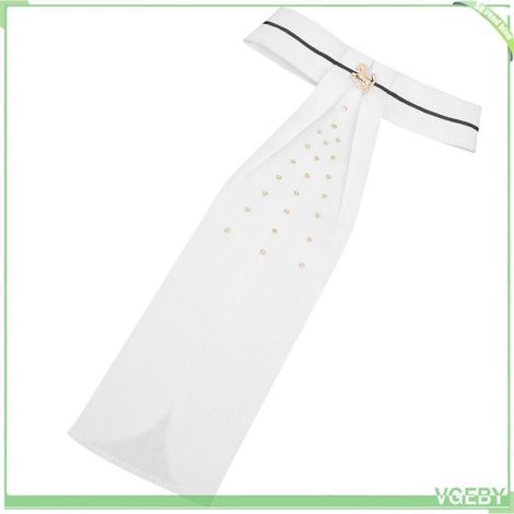 Cravate d'équitation - FAFEICY - Adulte - Coton peigné - Blanc - 35,5x20,5 cm (1/5)