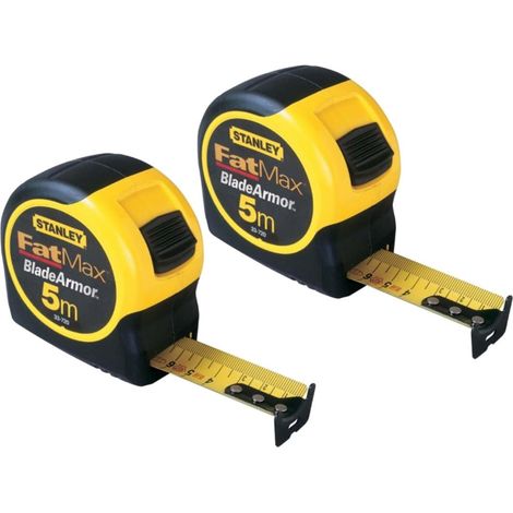 Stanley 0-33-720 Fatmax 2 x STA033720 5m Blade Armor Metric Only Tape Measures