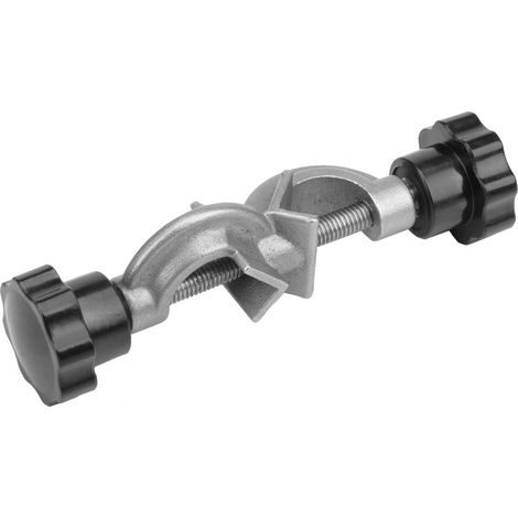 Pince de serrage pour support de laboratoire, clip métallique à angle droit, fixation de tige, pince de maintien robuste, équipement de paillasse, lot de 2, acier inoxydable. (1/5)