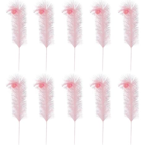 (10er-Packung) 10 künstliche Pampasgrasherzen, Einzeldekorationen für Valentinstag/Muttertag, für den Innenbereich (rosa) (1/2)