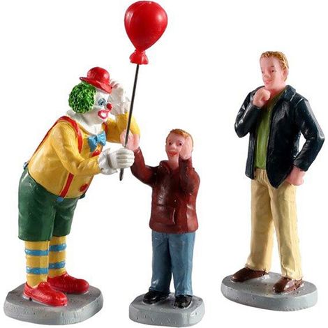 Decorazione "Set di clown amichevole di 3" per Villaggio di Natale e presepe (1/2)