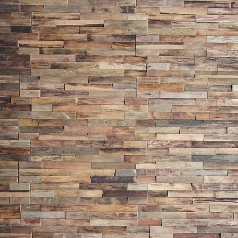 Aelle - Plaque de parement mur en bois MURMURE BANGKIRAI BOIS FLOTTE BRUT - BFL758 RUSTIC INDUSTRIEL A coller 495x180 mm (1/5)