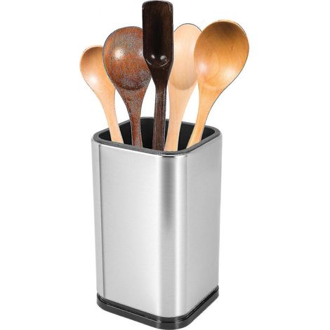 Étagère à ustensiles de cuisine en acier inoxydable, rangement pour ustensiles de cuisine, boîte de rangement pour ustensiles, style rectangulaire moderne (1/5)