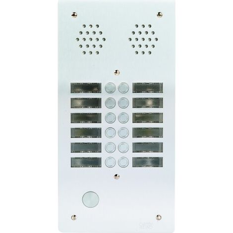 Urmet – Plaque aluminium 6mm 2r 12bp – Protection interphone et visiophone – Résistante aux intempéries – Pour installation extérieure (1/2)