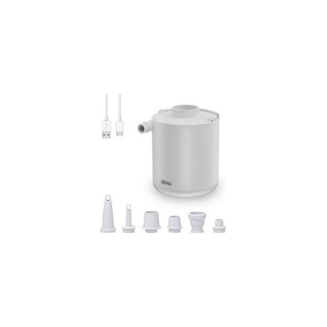 Gonfiatore elettrico ricaricabile, pompa ad aria portatile con luce LED, gonfiatore/sgonfiatore con 5 ugelli per materassini gonfiabili, piscine, boe, gommoni, salvagenti. (1/4)