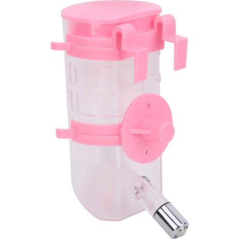 Bouteille D Eau Pour Animaux - Distributeur Automatique Anti-Fuite - Pour Cage De Chien Et Chat - Rose - 1 Pièce (1/5)