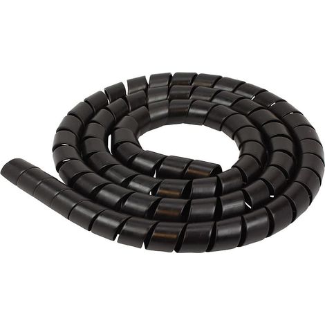 Gaine spiralée Noire Flexible Souple Protection câble électrique Spirale Plastique TV télé Ordinateur USB Faisceau Manchon diamètre 10mm Longueur 1m (1/2)
