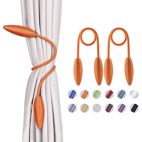 2er-Set DIY-Raffhalter zum Drehen – Europäischer Stil – Zufälliges Muster – Für Fenster in Wohnung und Büro – Verdunkelnd und transparent (Orange) (1/5)