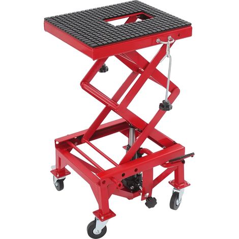 Elevador de motocicletas, diseño hidráulico, capacidad de carga de 200 kg, rojo. (1/2)