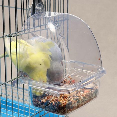 Mangeoire à oiseaux transparente pour perroquet, sans dégâts, facile à installer et à utiliser, propre et durable (1/4)