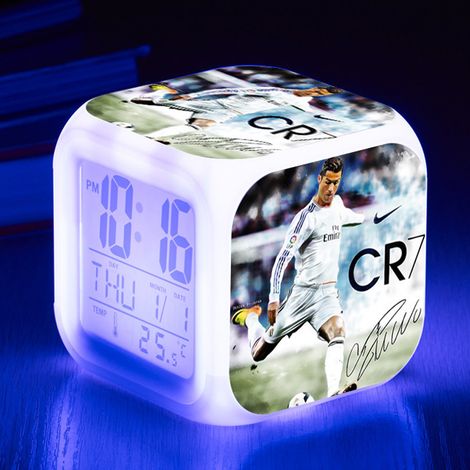 Fußball-Weltmeisterschaft - Ronaldo Digitaler Wecker (A), Buntes Licht