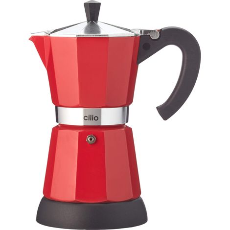 Cilio 273854 - Caffettiera elettrica Classico da 6 tazzine, colore: Rosso