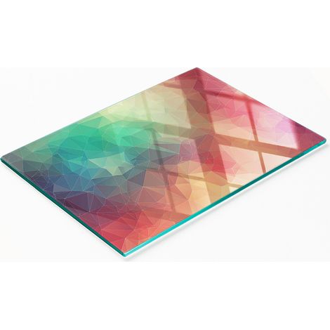 Tabla de cocina de vidrio templado con figuras geométricas gráficas 80x52 cm (1/5)