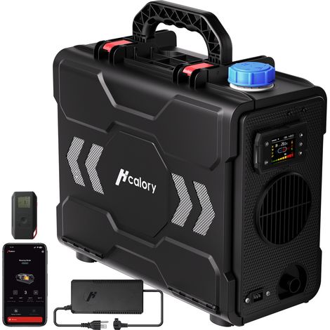8KW Diesel Luftheizung, 220-240V AC & 12/24V DC Standheizung, Bluetooth App, EU Adapter, 6L Tank, Auto Start/Stop, Plateau-Modus