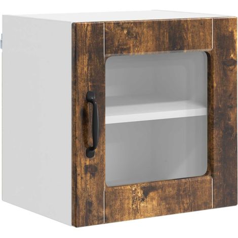 Maison Exclusive - Armario de vidrio para pared PORTO Roble ahuma
