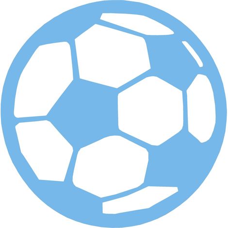Ciondolo traforato a forma di pallone da calcio blu.