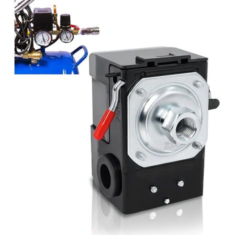 LF10-4H Druckschalter für Luftkompressoren, 4 x 1/4" NPT-Anschlüsse, 95–125 PSI, als Ersatzteil für Luftkompressoren, Einzelanschluss – 26 A (1/5)