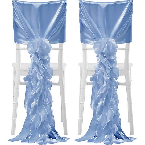 Housse De Chaise Bambou Extérieure 2 Pièces Avec Dossier Fleurs, Décoration Universelle Opague Pour Mariage Européen Bleu-KZQ (1/3)
